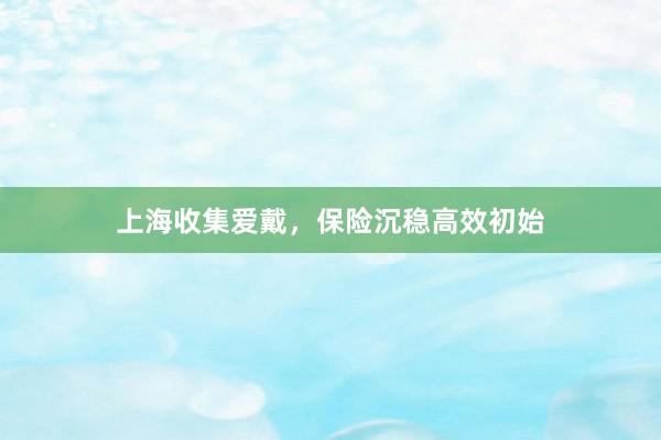 上海收集爱戴,保险沉稳高效初始